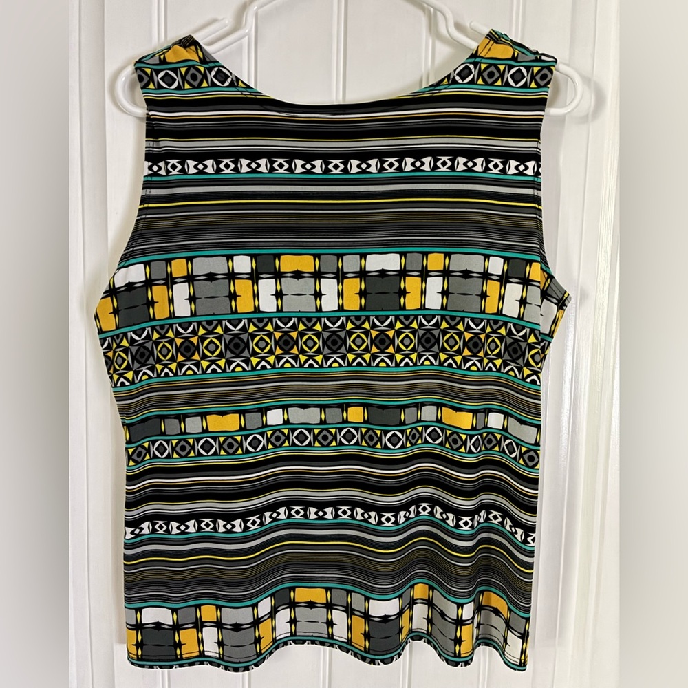 Clientele Stylish Multicolor Patterned Tank Top - Picture 2 of 5